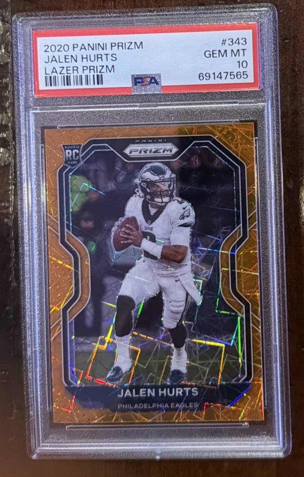 2020 Panini JALEN HURTS Lazer Prizm Rookie #343 Eagles RC PSA 10