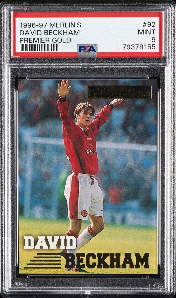 1996 MERLIN'S PREMIER GOLD #92 DAVID BECKHAM PSA 9