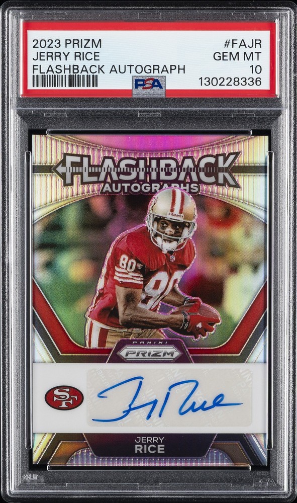 2023 PANINI PRIZM FLASHBACK AUTO #FAJR JERRY RICE 16/25 PSA 10