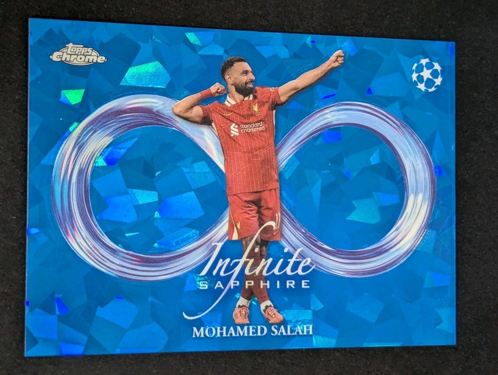 2024-25 Topps Chrome UEFA Sapphire Mohamed Salah Infinite Sapphire Case Hit SSP 