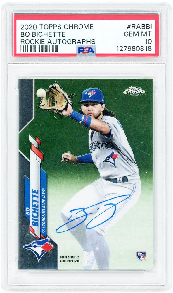 Bo Bichette Toronto Blue Jays Signed 2020 Topps Chrome RA-BBI PSA 10 Rookie Card
