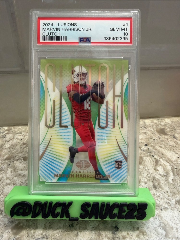 2024 Illusions Marvin Harrison Jr #1 Clutch Rookie Football Card PSA 10