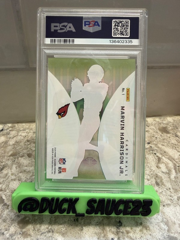 2024 Illusions Marvin Harrison Jr #1 Clutch Rookie Football Card PSA 10 view 2