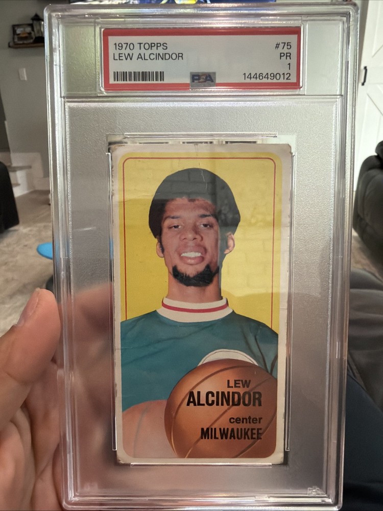 vintage PSA 1 - TOPPS 1970 LEW ALCINDOR BASKETBALL CARD #75 - BUCKS / LA LAKERS