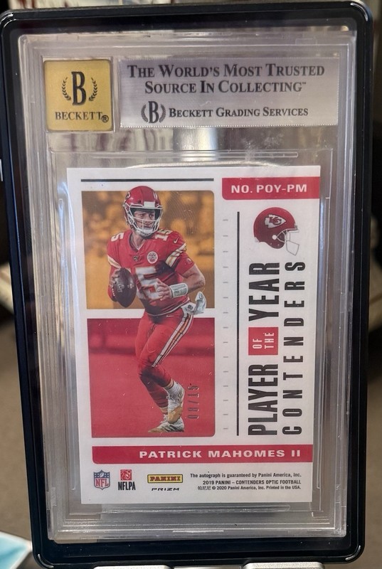 Panini 2018 Contenders Optic Mahomes II Auto Blue Prizm /15 BGS 9 BAS 10 view 2