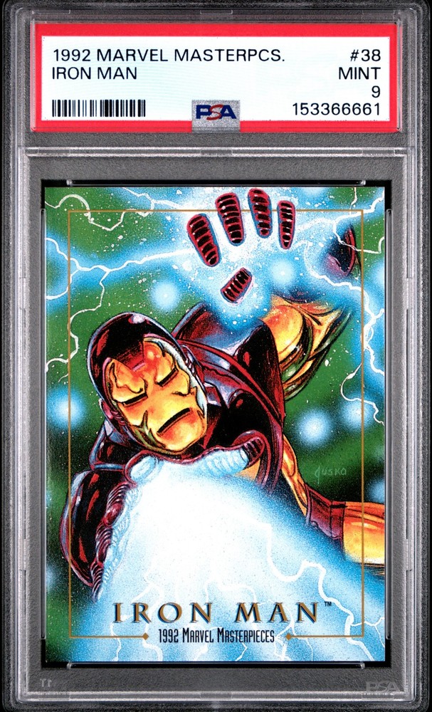 1992 MARVEL MASTERPIECES #38 IRON MAN PSA 9