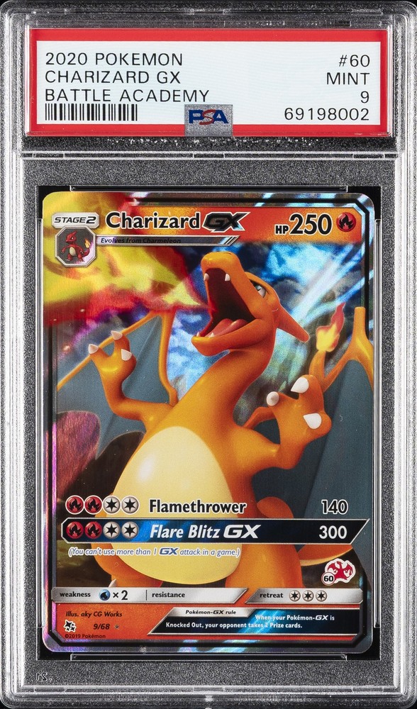 2020 POKEMON BATTLE ACADEMY #60 CHARIZARD GX PSA 9