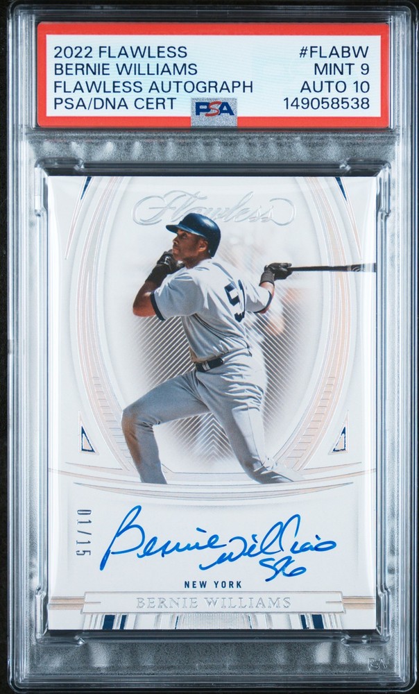 2022 PANINI FLAWLESS FLAWLESS AUTO #FLABW BERNIE WILLIAMS 1/15 PSA 9 AUTO 10