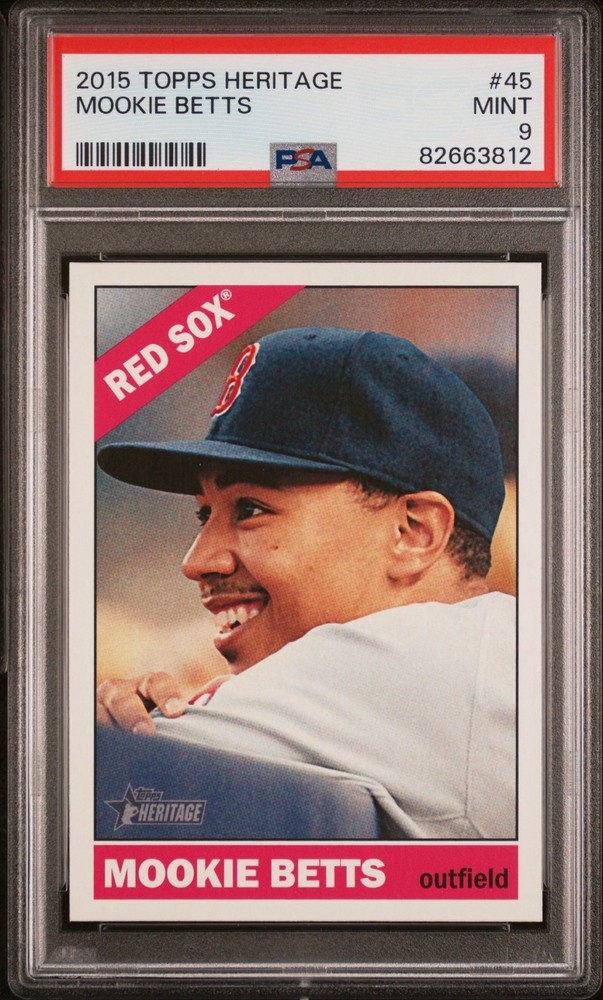 2015 Topps Heritage 🔥MOOKIE BETTS🔥 Heritage “Rookie” PSA 9 🌟 Mint