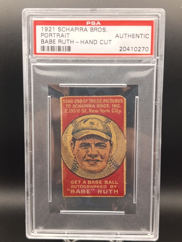 BABE RUTH 1921 Schapira Bros Strip Card Portrait No Arrows PSA A YANKEES HOF