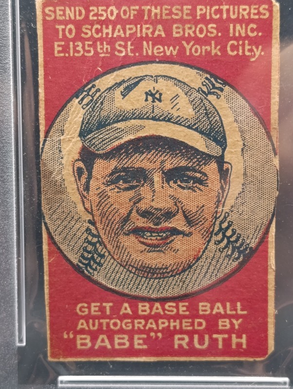 BABE RUTH 1921 Schapira Bros Strip Card Portrait No Arrows PSA A YANKEES HOF view 2