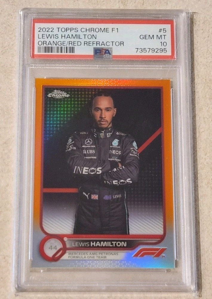 2022 Topps Chrome Formula 1 Lewis Hamilton Orange Red Portrait #5 PSA 10 🔥