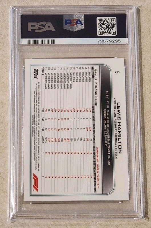 2022 Topps Chrome Formula 1 Lewis Hamilton Orange Red Portrait #5 PSA 10 🔥 view 2