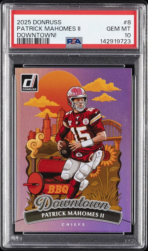 2025 PANINI DONRUSS DOWNTOWN #8 PATRICK MAHOMES II PSA 10
