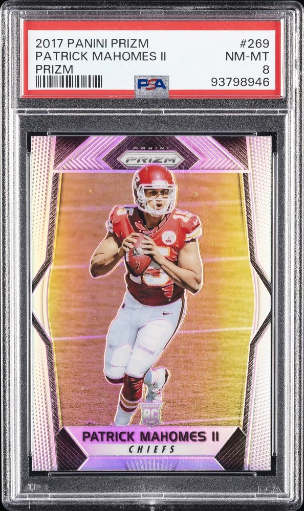2017 PANINI PRIZM PRIZM #269 PATRICK MAHOMES II ROOKIE RC PSA 8