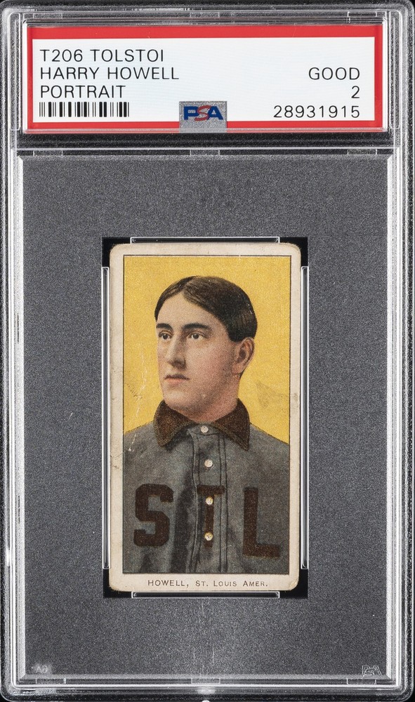 1909-11 T206 TOLSTOI PORTRAIT HARRY HOWELL PSA 2
