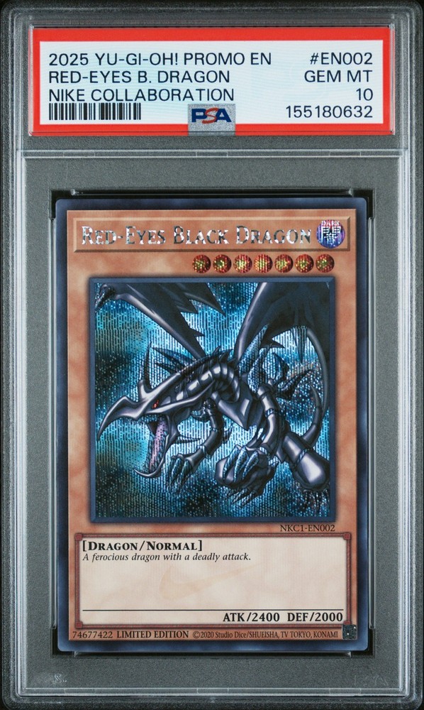 2025 YU-GI-OH! NIKE COLLABORATION PROMO #EN002 RED-EYES BLACK DRAGON PSA 10