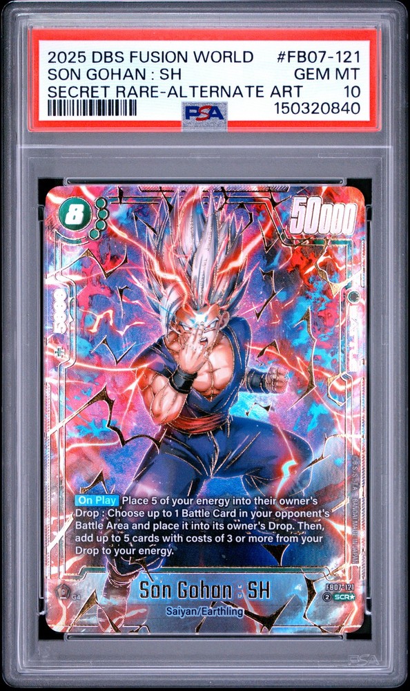2025 DRAGON BALL SUPER CARD FUSION WORLD WISH FOR SHENRON SON GOHAN : SH PSA 10