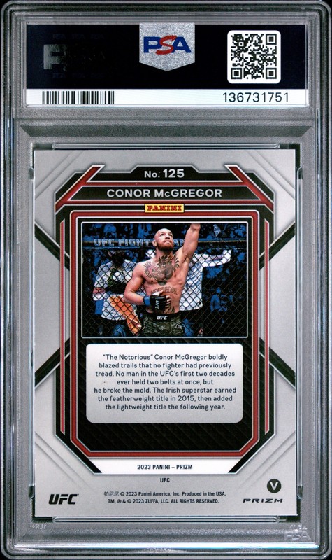 2023 PANINI PRIZM UFC VARIATION #125 CONOR MCGREGOR PSA 9 view 2
