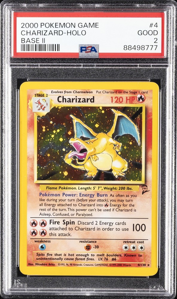 2000 POKEMON GAME BASE II #4 CHARIZARD-HOLO PSA 2