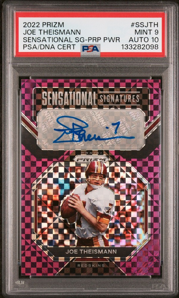 2022 PANINI PRIZM SENSATIONAL SIGNATURES JOE THEISMANN 25/49 PSA 9 AUTO 10