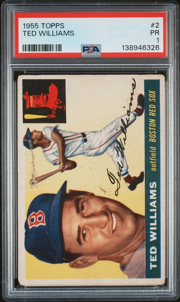 1955 TOPPS #2 TED WILLIAMS PSA 1