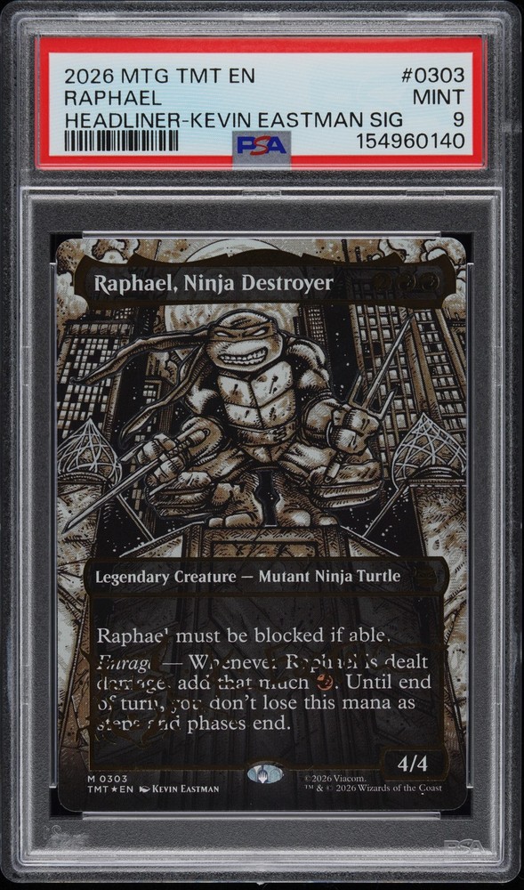 2026 MTG TEENAGE MUTANT NINJA TURTLES #0303 RAPHAEL, NINJA DESTROYER PSA 9
