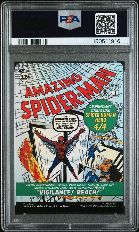 2025 MTG MARVEL'S SPIDER-MAN #0232 AMAZING SPIDER-MAN/PETER PARKER PSA 9 view 2