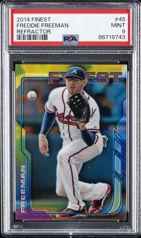 2014 FINEST REFRACTOR #45 FREDDIE FREEMAN PSA 9