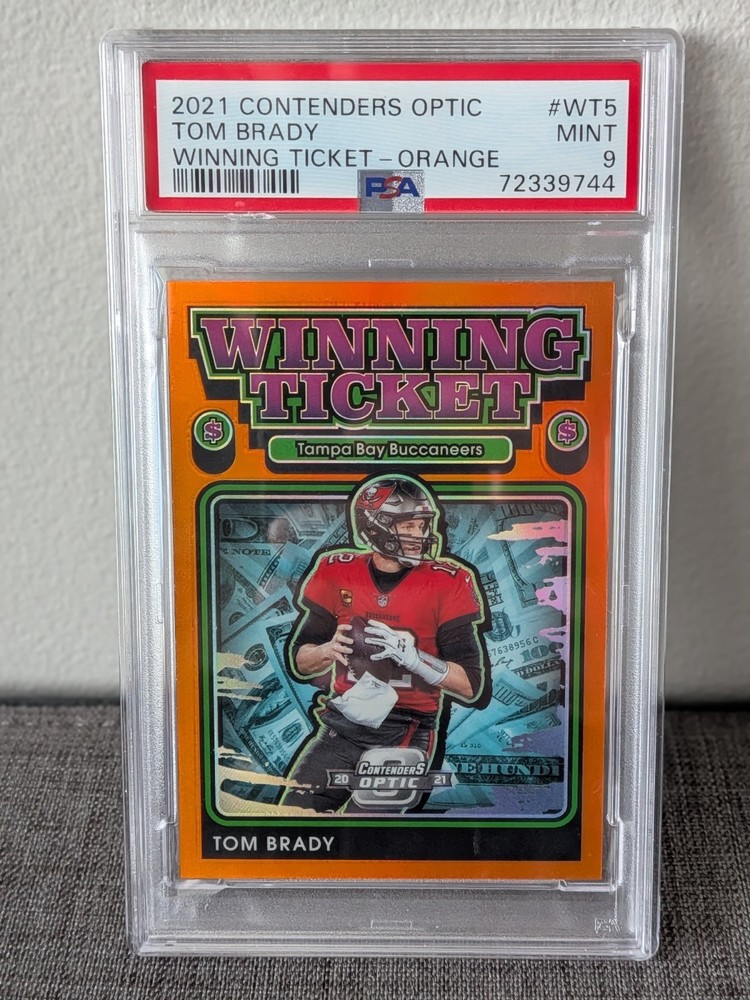 Tom Brady Orange /50 PSA 9 | 2021 Panini Contenders Optic Winning Ticket #WT5