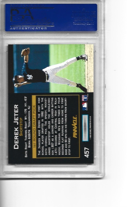 1993 PINNACLE #457 JETER PSA 9 FREE SHIPPING view 2