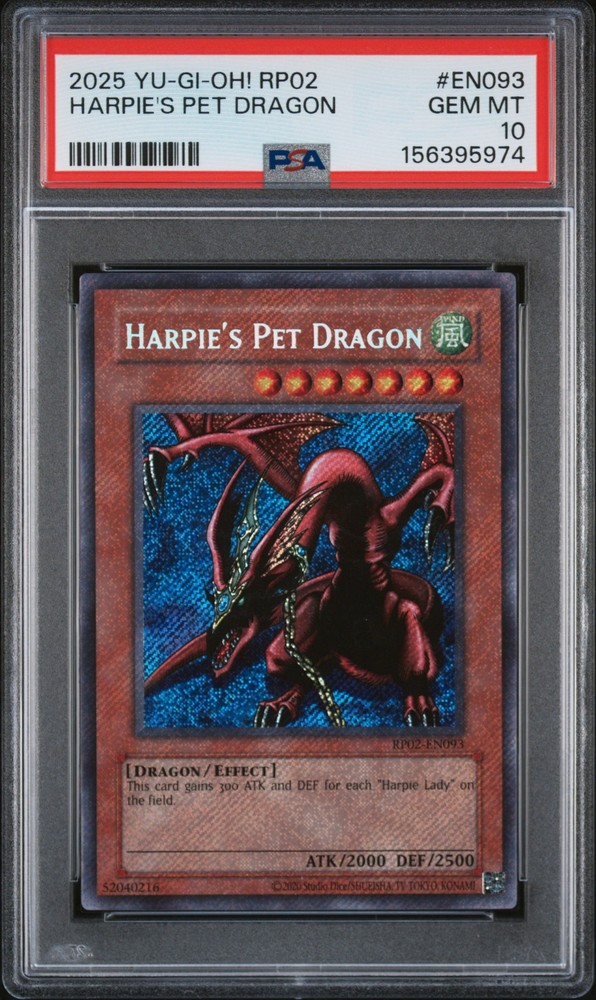 2025 YU-GI-OH! RP02-RETRO PACK 2 #EN093 HARPIE'S PET DRAGON PSA 10