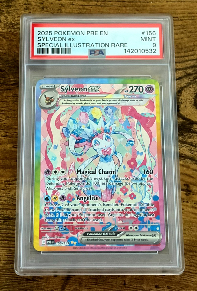 2025 Pokemon Pre En Sylveon EX #156 Special Illustration Rare PSA 9