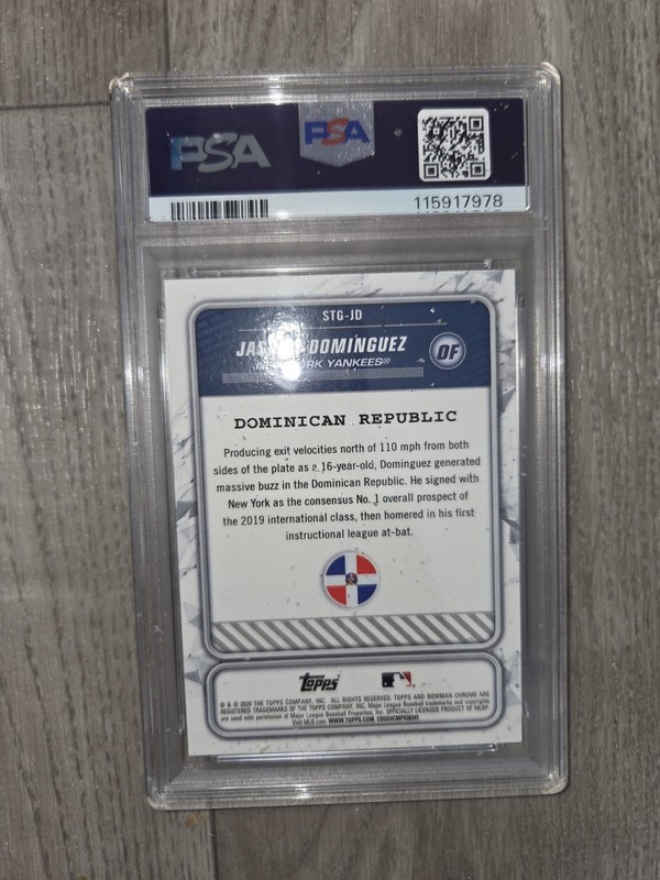 2020 Bowman Jasson Dominguez Spanning the Globe PSA 10 view 2