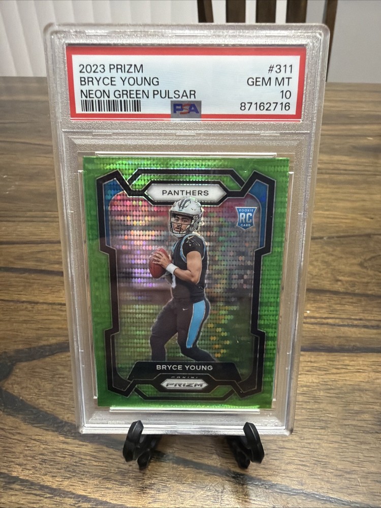 2023 Panini Prizm - Rookies Bryce Young Neon Green Pulsar Prizm (RC) PSA 10