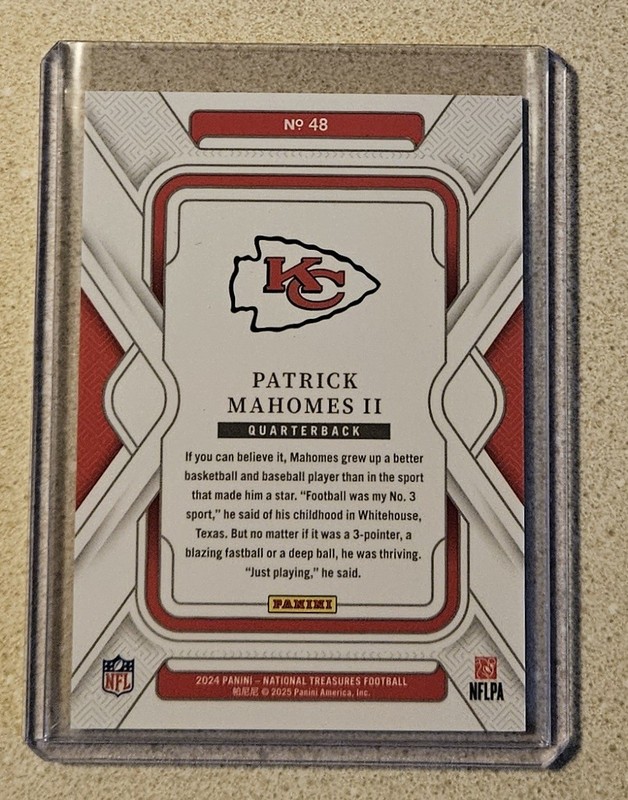 Patrick Mahomes II 2024 Panini National Treasures Base Card #d /99 - Chiefs 🔥 view 2