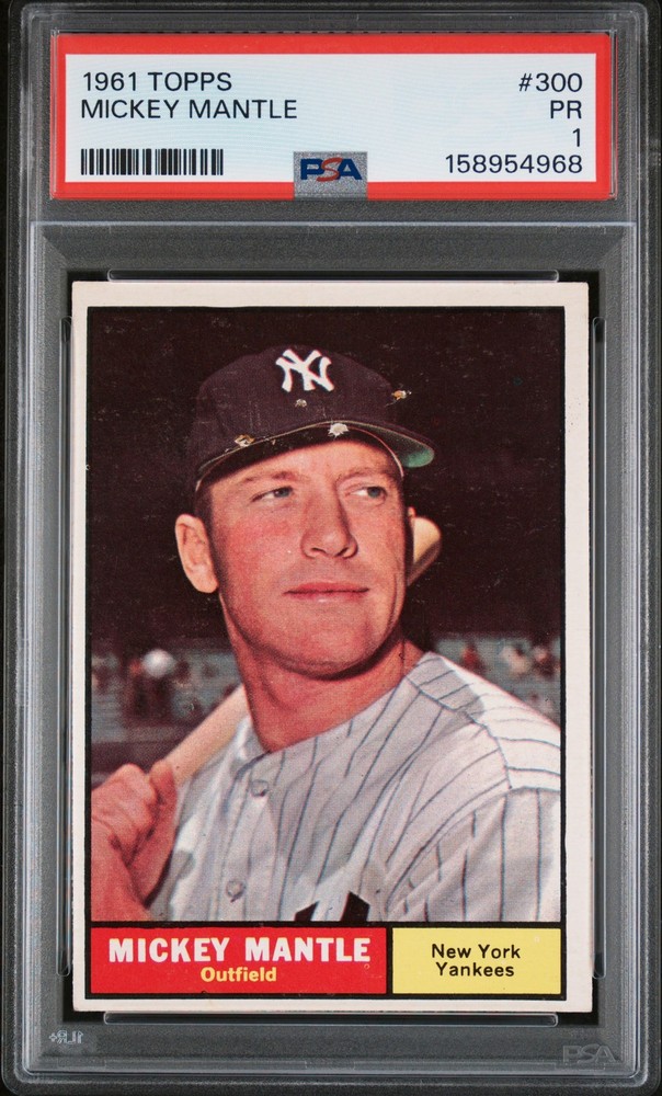 1961 TOPPS #300 MICKEY MANTLE PSA 1