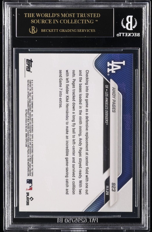 2025 TOPPS NOW #923 ANDY PAGES BGS 10 BLACK LABEL view 2