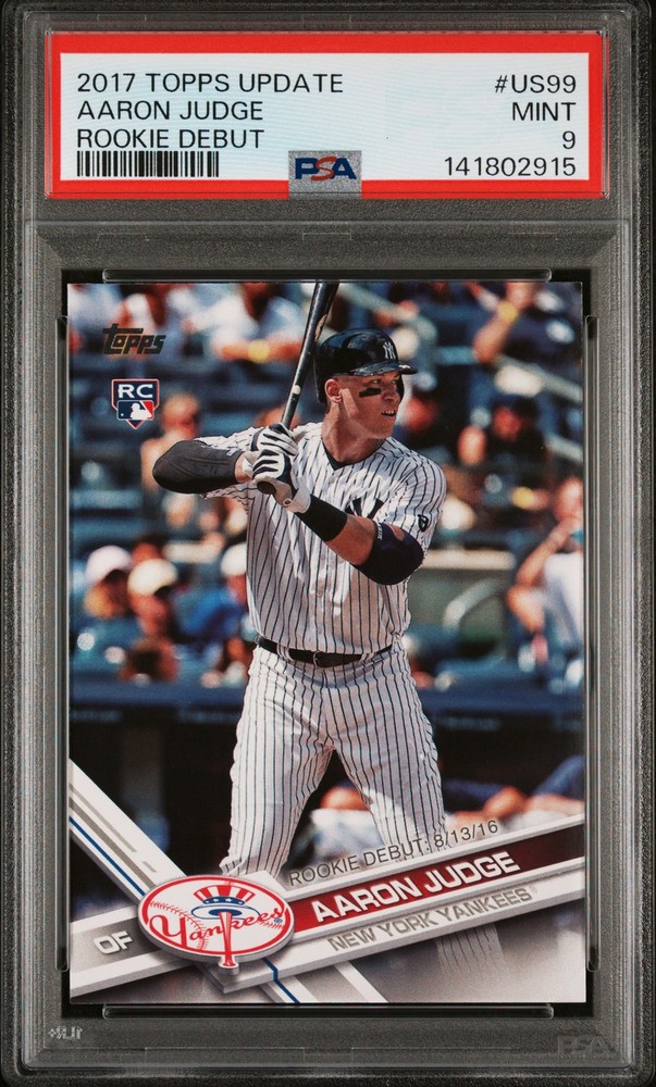 2017 TOPPS UPDATE ROOKIE DEBUT #US99 AARON JUDGE ROOKIE RC PSA 9