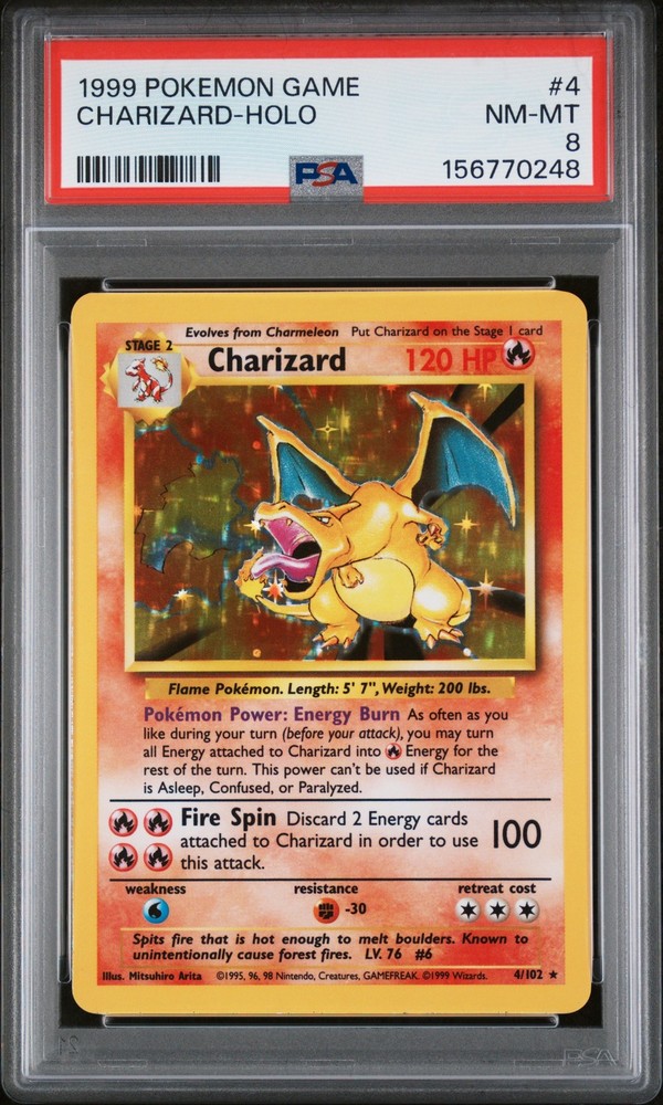 1999 POKEMON GAME #4 CHARIZARD-HOLO PSA 8