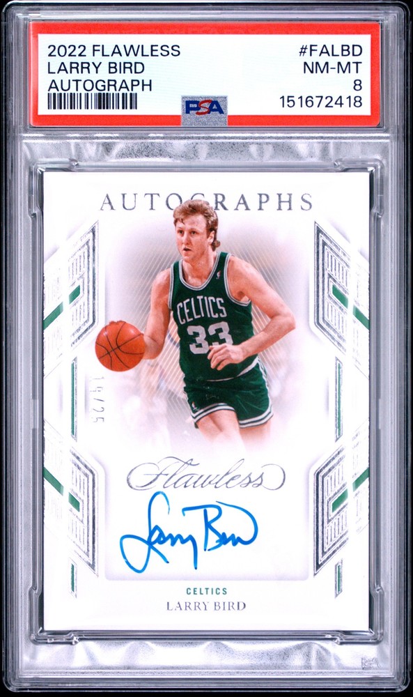 2022 PANINI FLAWLESS FLAWLESS AUTOS #FALBD LARRY BIRD 19/25 PSA 8