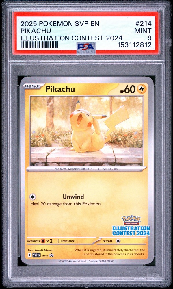 2025 POKEMON SVP EN-SV BLACK STAR PROMO ILLUSTRATION CONTEST 2024 PIKACHU PSA 9