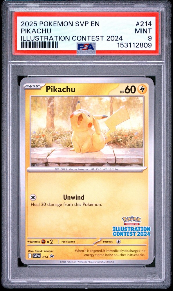 2025 POKEMON SVP EN-SV BLACK STAR PROMO ILLUSTRATION CONTEST 2024 PIKACHU PSA 9