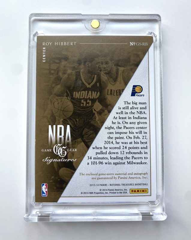 2013-14 Panini National Treasures ROY HIBBERT on Card Auto Patch #/25 view 2