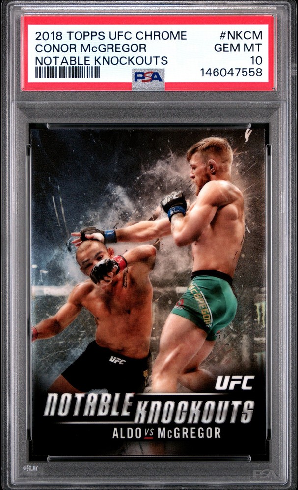 2018 TOPPS UFC CHROME NOTABLE KNOCKOUTS #NKCM CONOR MCGREGOR PSA 10