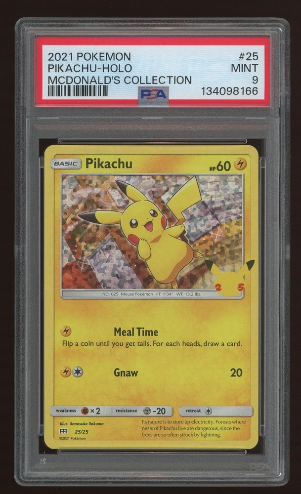 2021 Pokemon McDonalds 25th Celebration Pikachu HOLO PSA 9 Graded