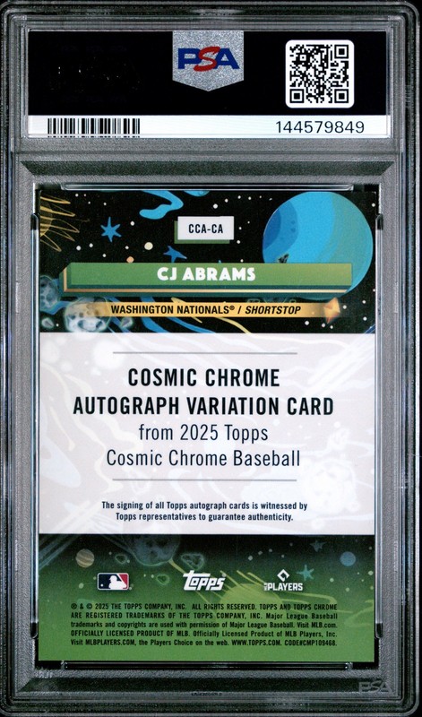 2025 TOPPS COSMIC CHROME COSMIC CHROME AUTOS #CA CJ ABRAMS 25/50 PSA 9 view 2