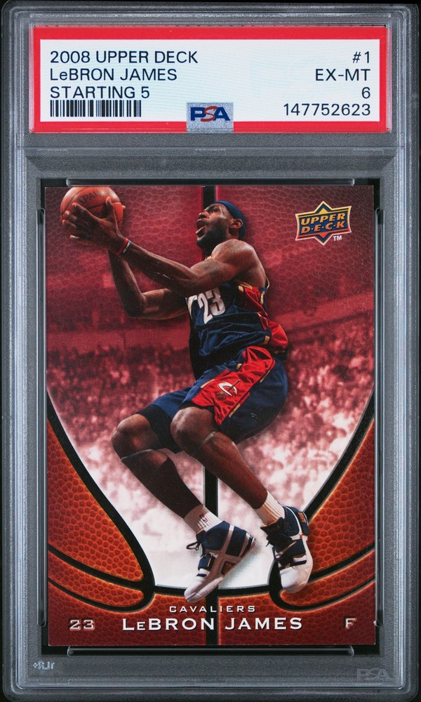 2008 UD STARTING FIVE #1 LEBRON JAMES PSA 6