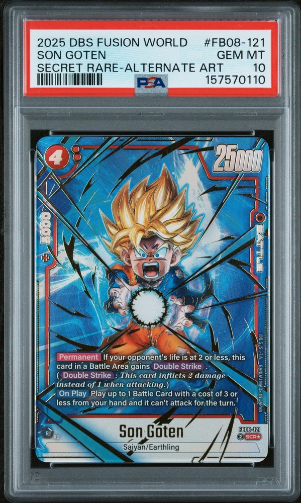 2025 DRAGON BALL SUPER CARD GAME FUSION WORLD SAIYAN'S PRIDE SON GOTEN PSA 10