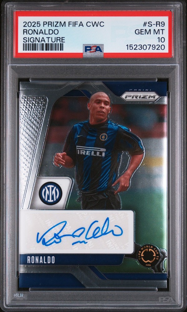 2025 PANINI PRIZM FIFA CLUB WORLD CUP SIGNATURES #S-R9 RONALDO PSA 10